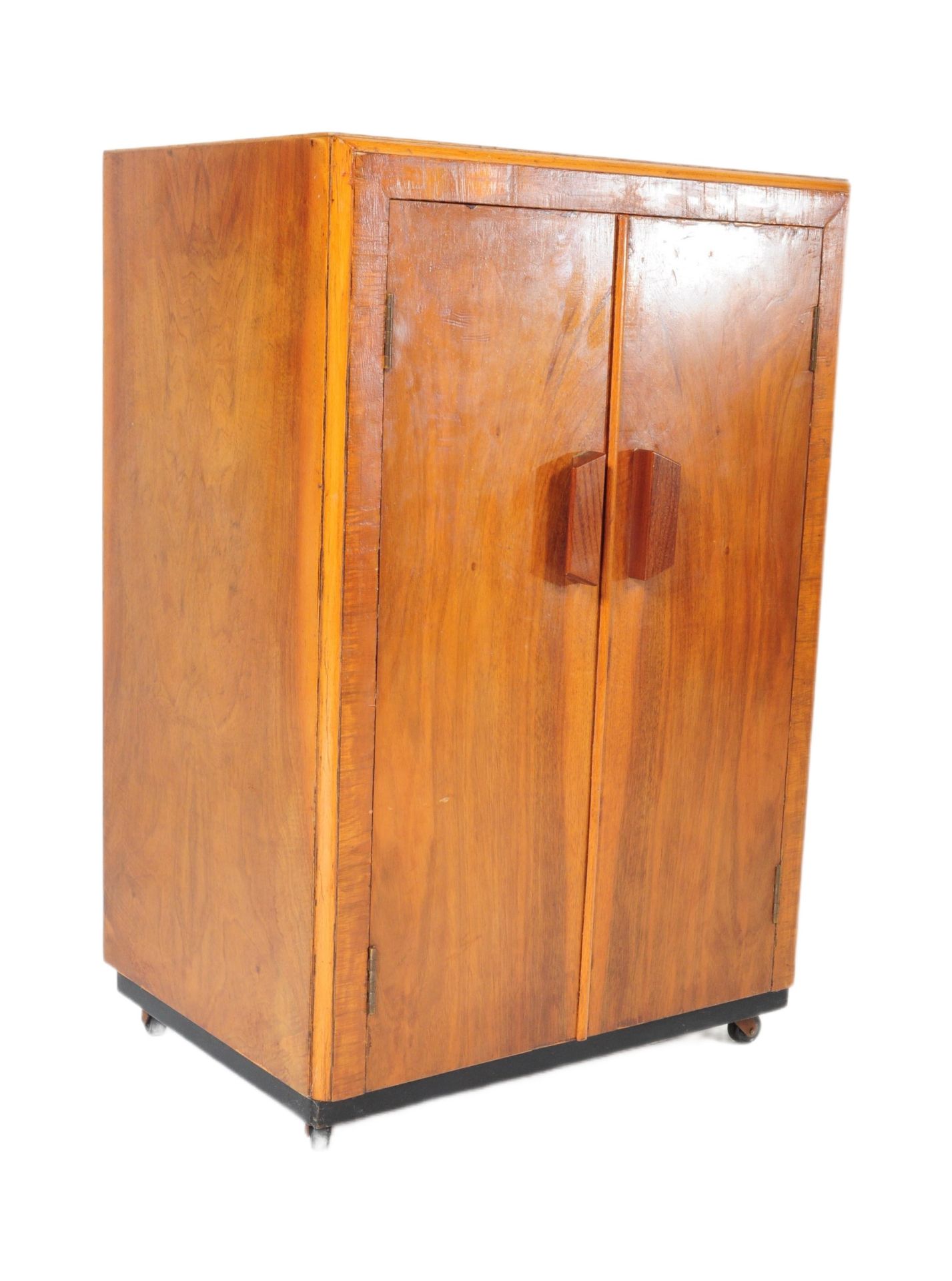 1930S ART DECO WALNUT RECORD CABINET