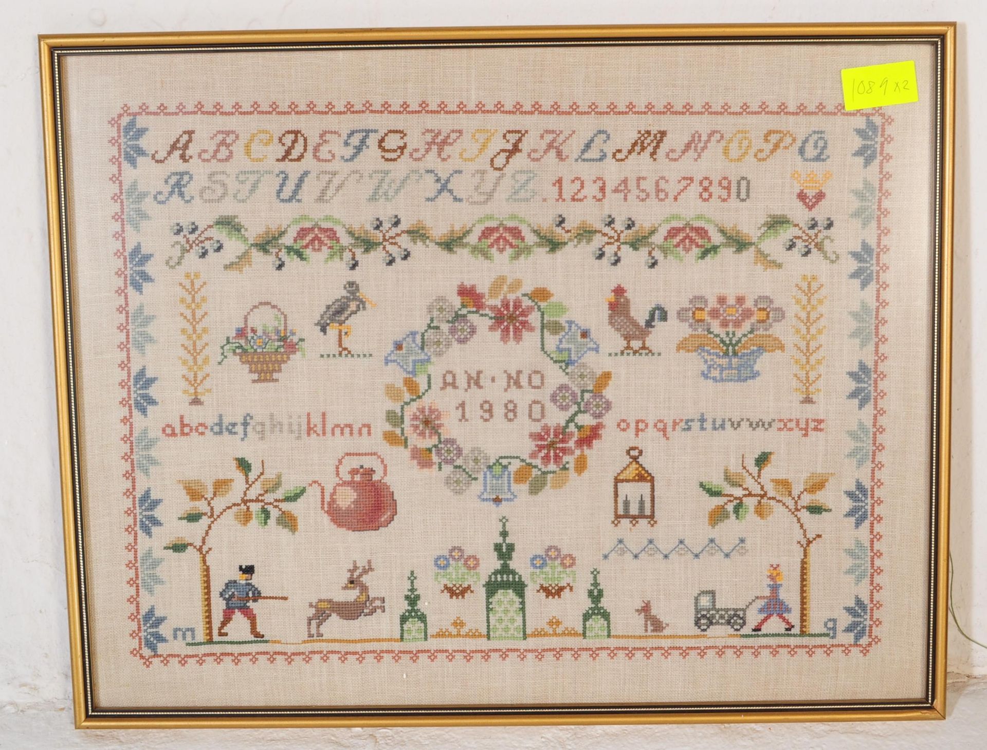 TWO 20TH CENTURY NEEDLEPOINT SAMPLERS - Image 3 of 5