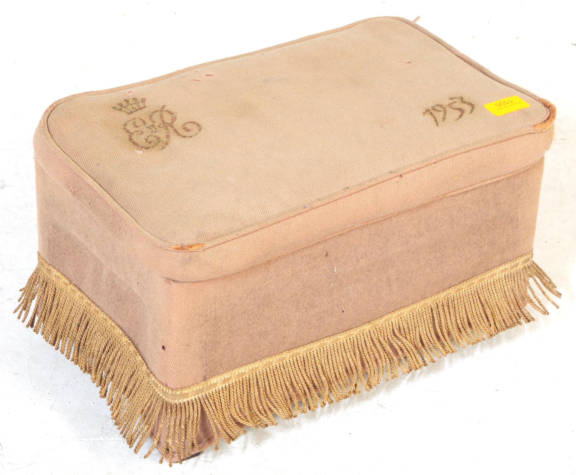 20TH CENTURY QUEEN ELIZABETH II UPHOLSTERED FOOTSTOOL - Image 2 of 6