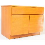 MID CENTURY TEAK WOOD BLIND FRONTED SIDEBOARD CABINET