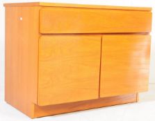 MID CENTURY TEAK WOOD BLIND FRONTED SIDEBOARD CABINET