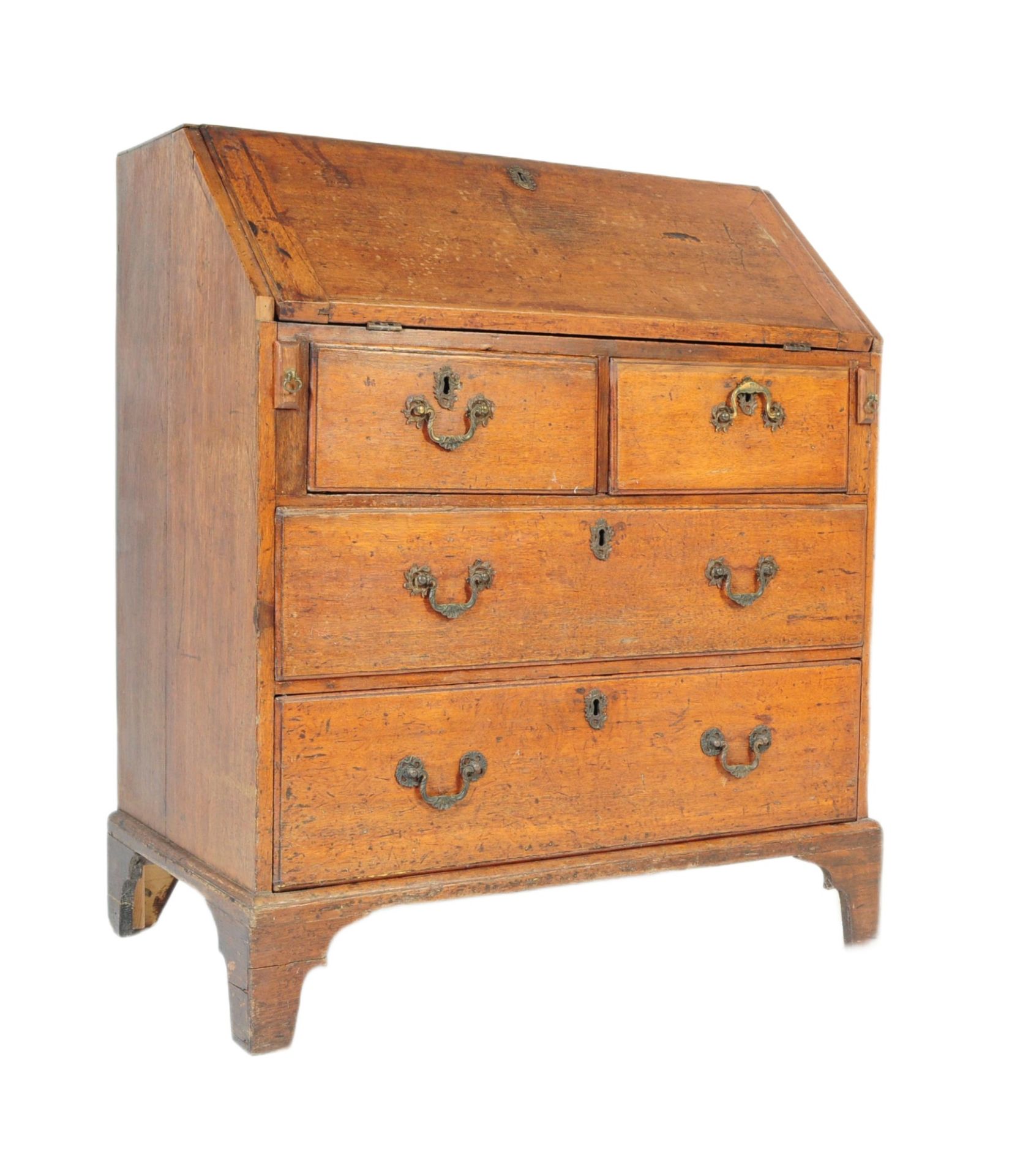 18TH CENTURY GEORGE III OAK BUREAU WRITING DESK AF