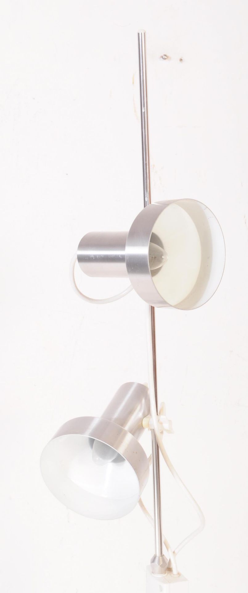 A RETRO ALUMINIUM FLOOR STANDING ADJUSTABLE TWO LIGHT LAMP - Image 2 of 4