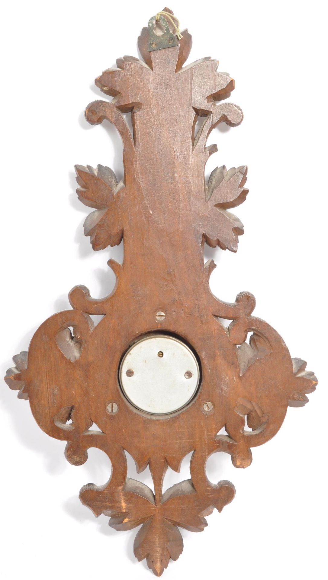 20TH CENTURY BLACK FOREST CARVED OAK BAROMETER - Bild 7 aus 7