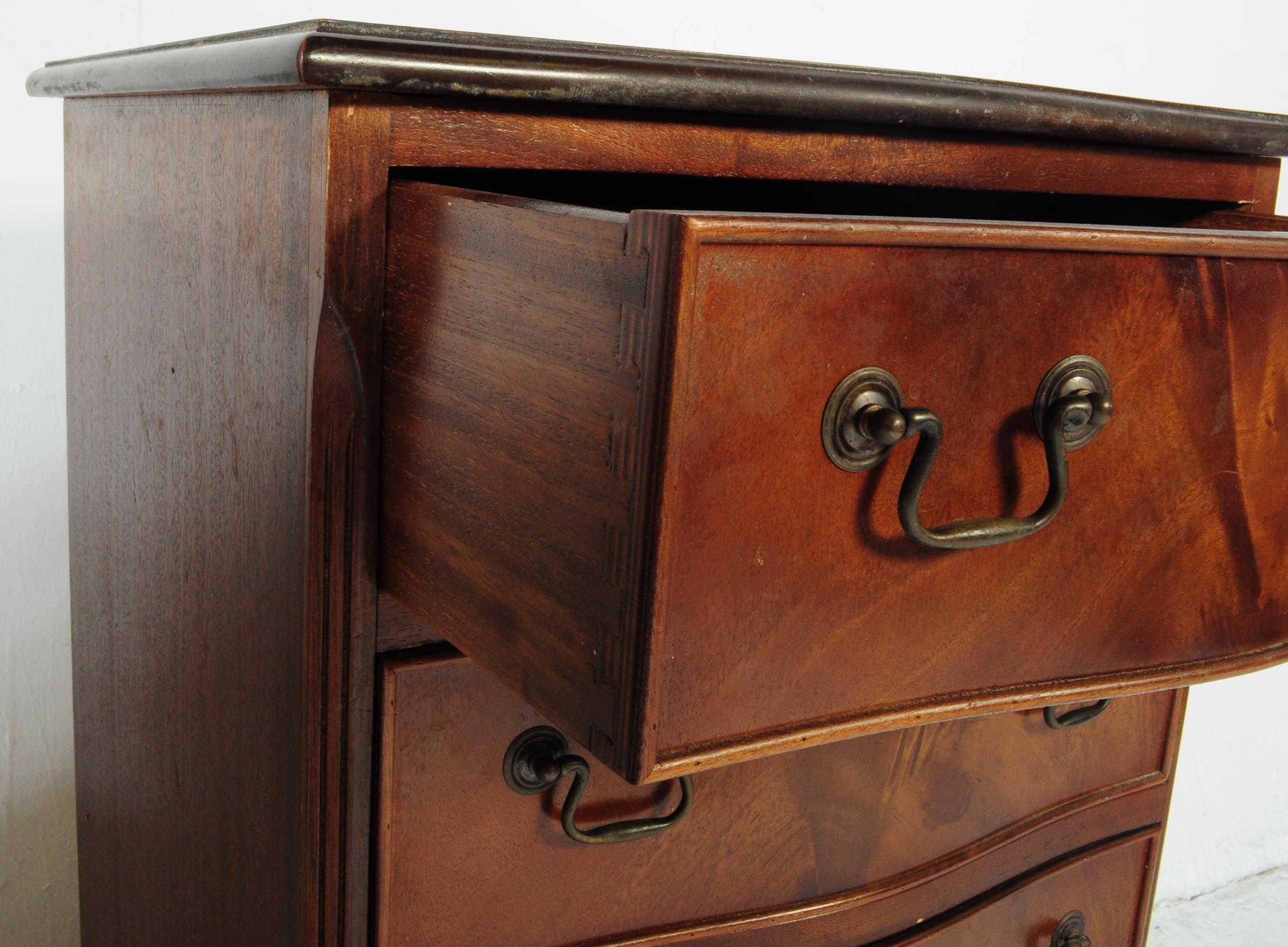 TWO QUEEN ANNE REVIVAL MAHOGANY CHEST OF DRAWERS - Image 4 of 7