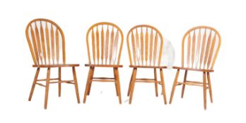SET FOUR 20TH CENTURY WINDSOR STYLE OAK DINING CHAIRS