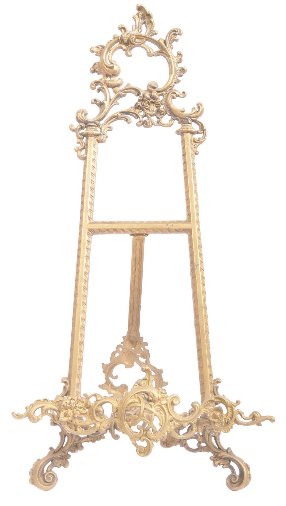20TH CENTURY ART NOUVEAU GILT METAL PAINTING EASEL STAND - Image 2 of 5