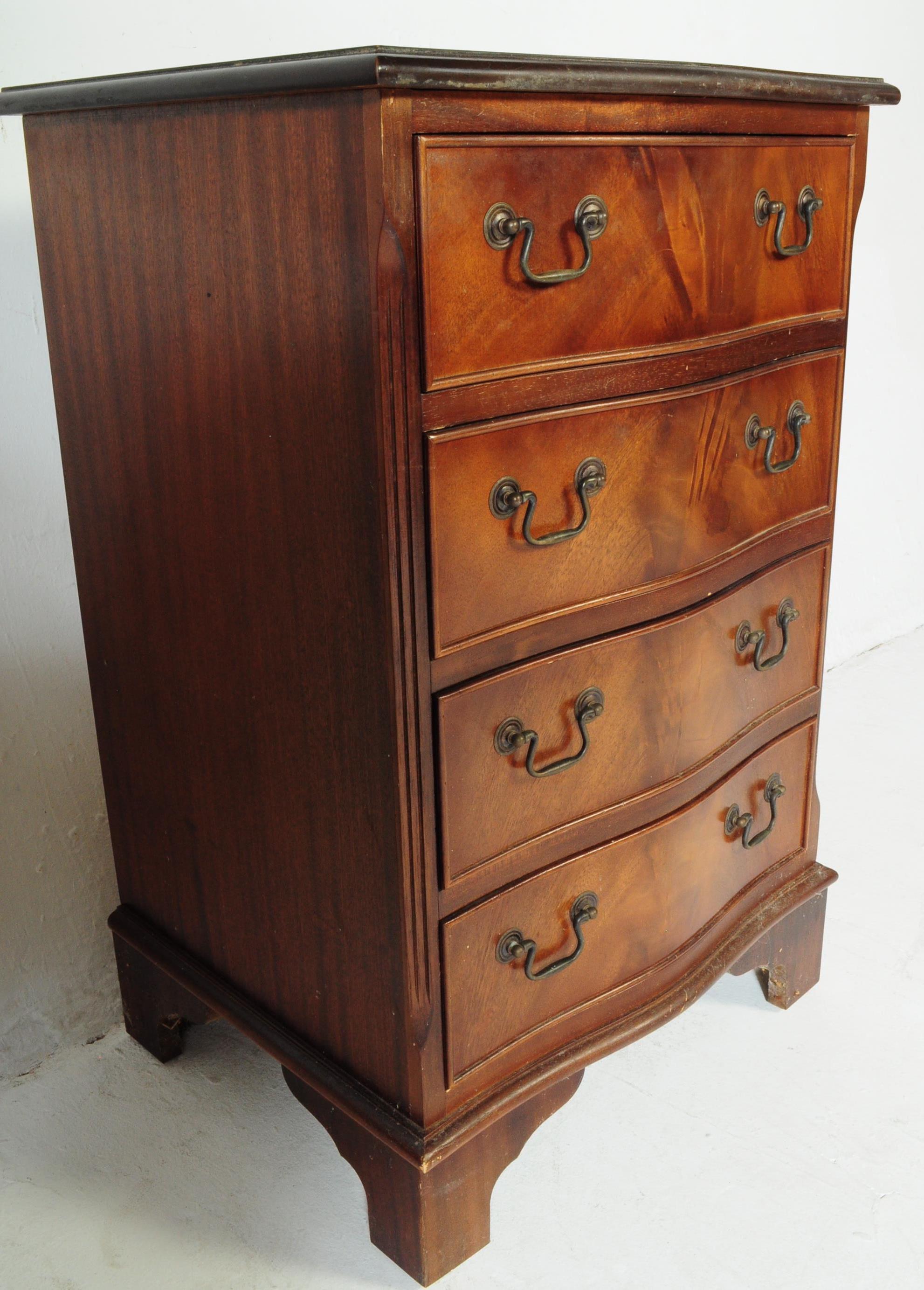 TWO QUEEN ANNE REVIVAL MAHOGANY CHEST OF DRAWERS - Image 3 of 7