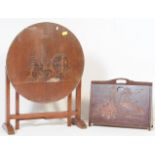 20TH CENTURY CHINESE HARDWOOD COFFEE TABLE & MAGAZINE RACK