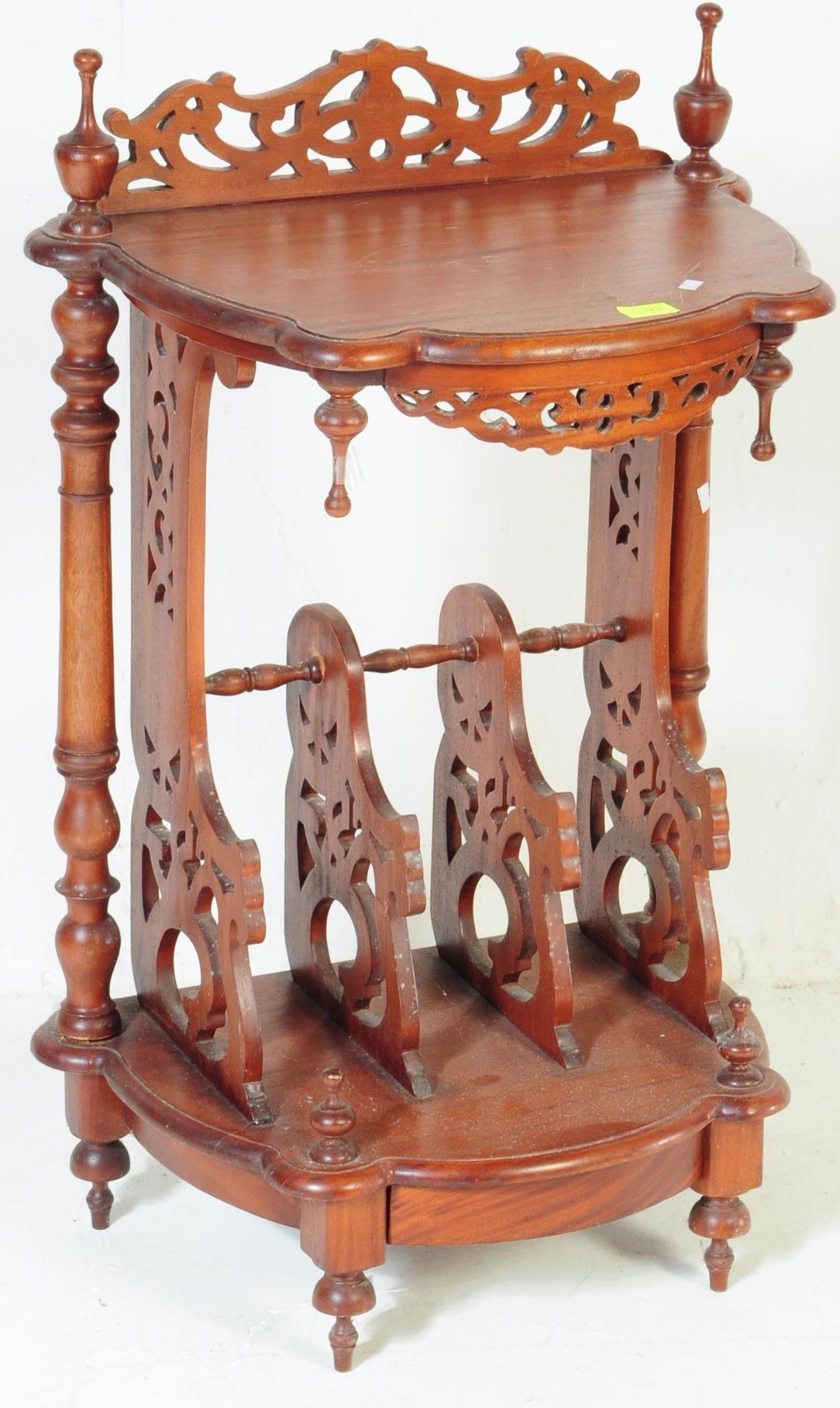 A VICTORIAN STYLE REPRODUCTION MAHOGANY CANTERBURY - Image 3 of 5