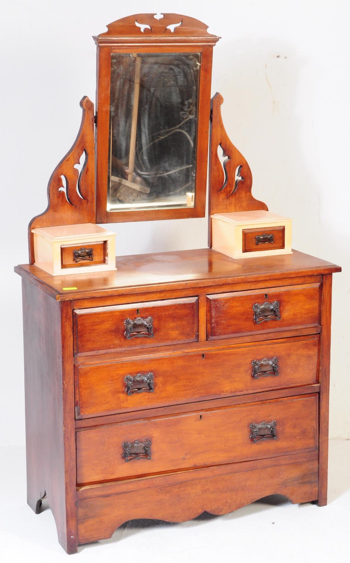 EDWARDIAN 1900S MAHOGANY DRESSING TABLE CHEST OF DRAWERS - Bild 2 aus 6