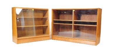 TWO VINTAGE RETRO NATHAN SIDEBOARD / GLASS DOOR CABINET