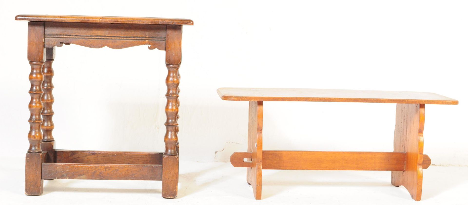 17TH CENTURY JACOBEAN REVIVAL JOINT STOOL WITH OAK TABLE - Bild 3 aus 5