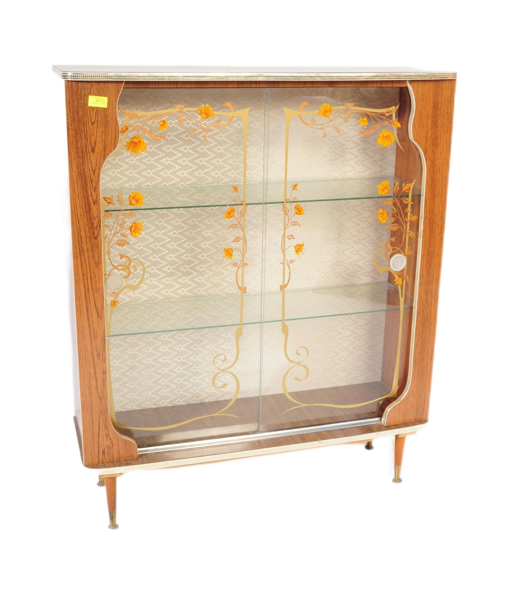 1950'S FORMICA MELAMINE FORMICA CHINA DISPLAY CABINET VITRINE