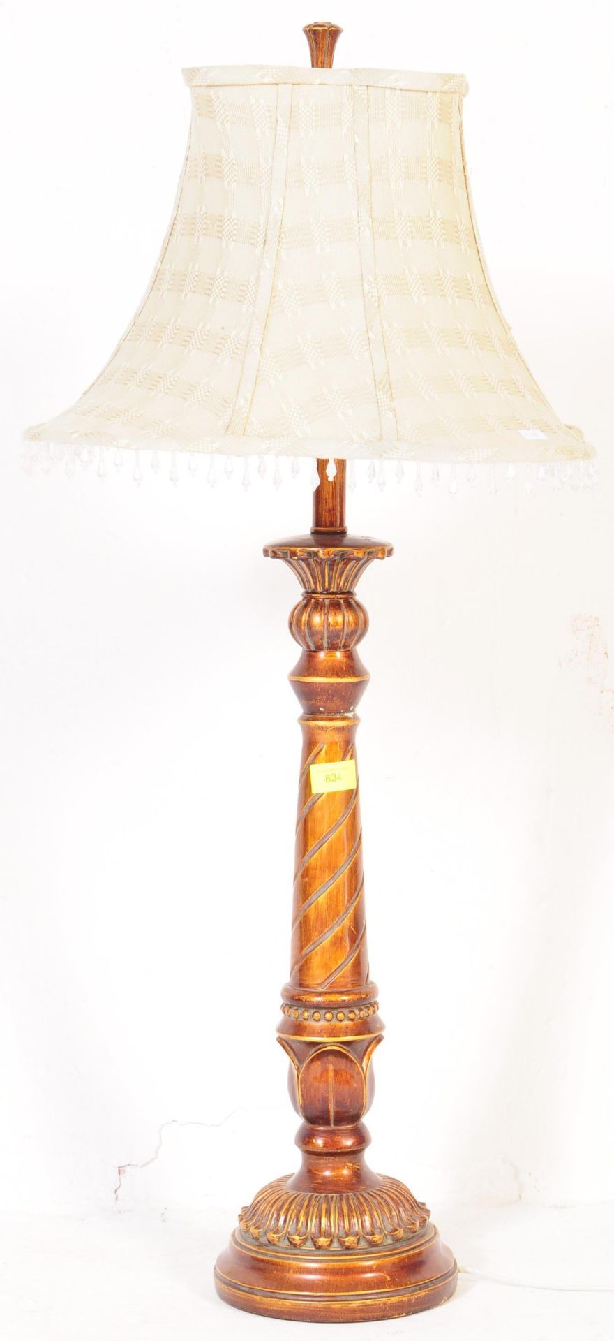 A CONTEMPORARY BRONZE EFFECT RESIN TABLE LAMP