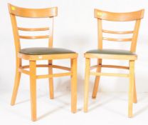 A PAIR OF VINTAGE RETRO BEECH WOOD DINING CHAIRS