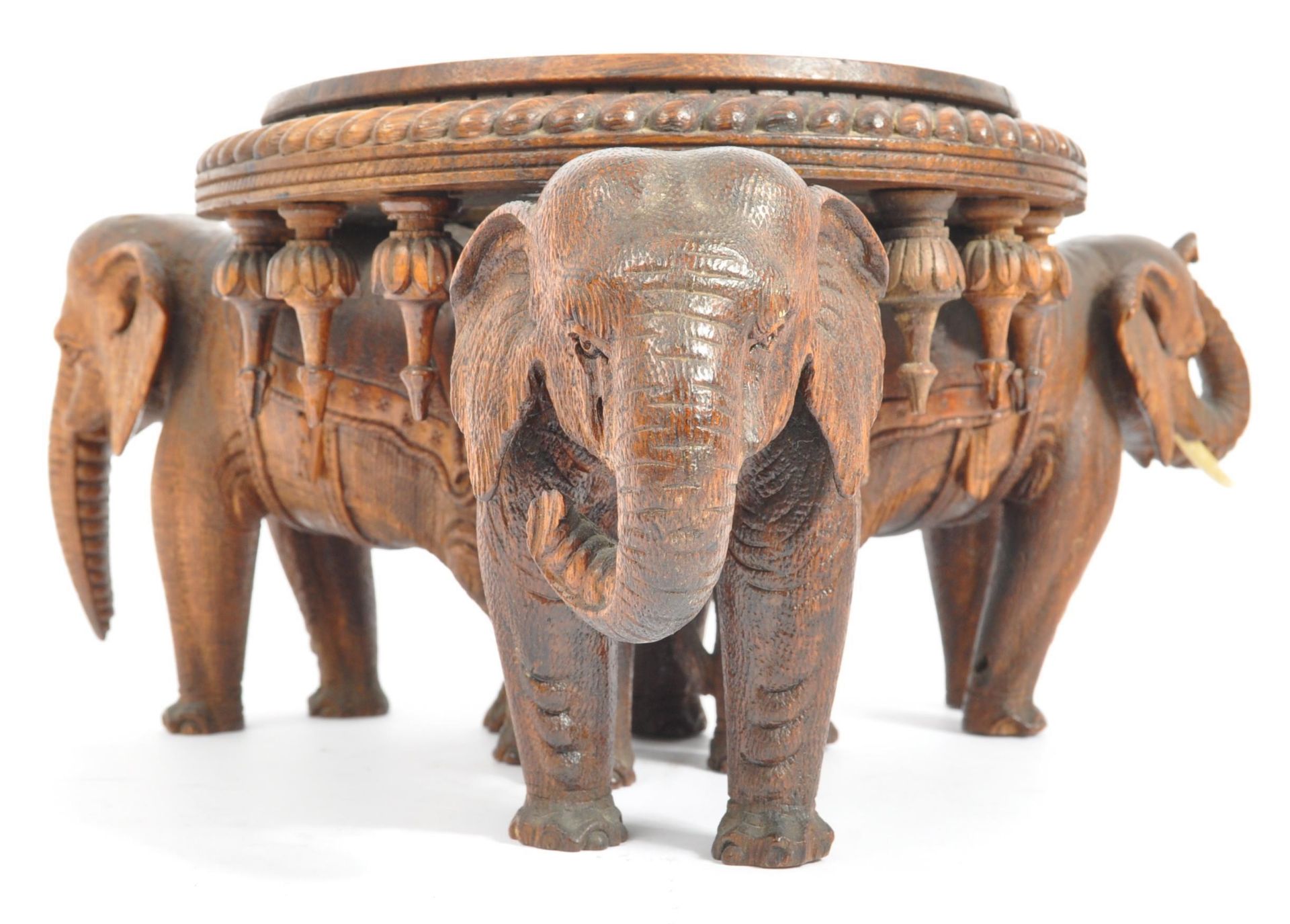 20TH CENTURY HARDWOOD CHINESE ELEPHANT SOCLE PLINTH - Bild 2 aus 5