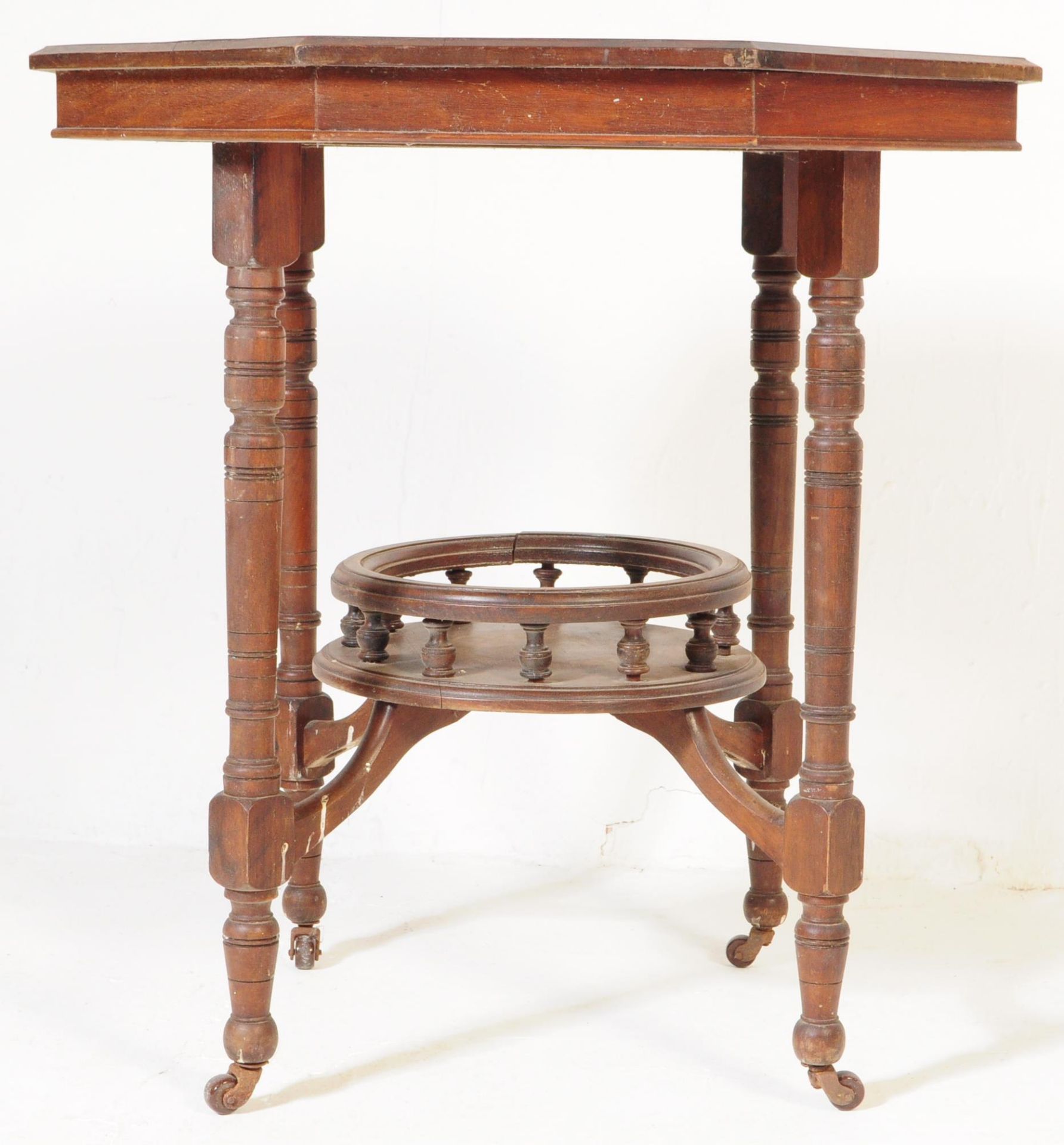 A LATE 19TH CENTURY MAHOGANY OCTAGONAL CENTRE TABLE