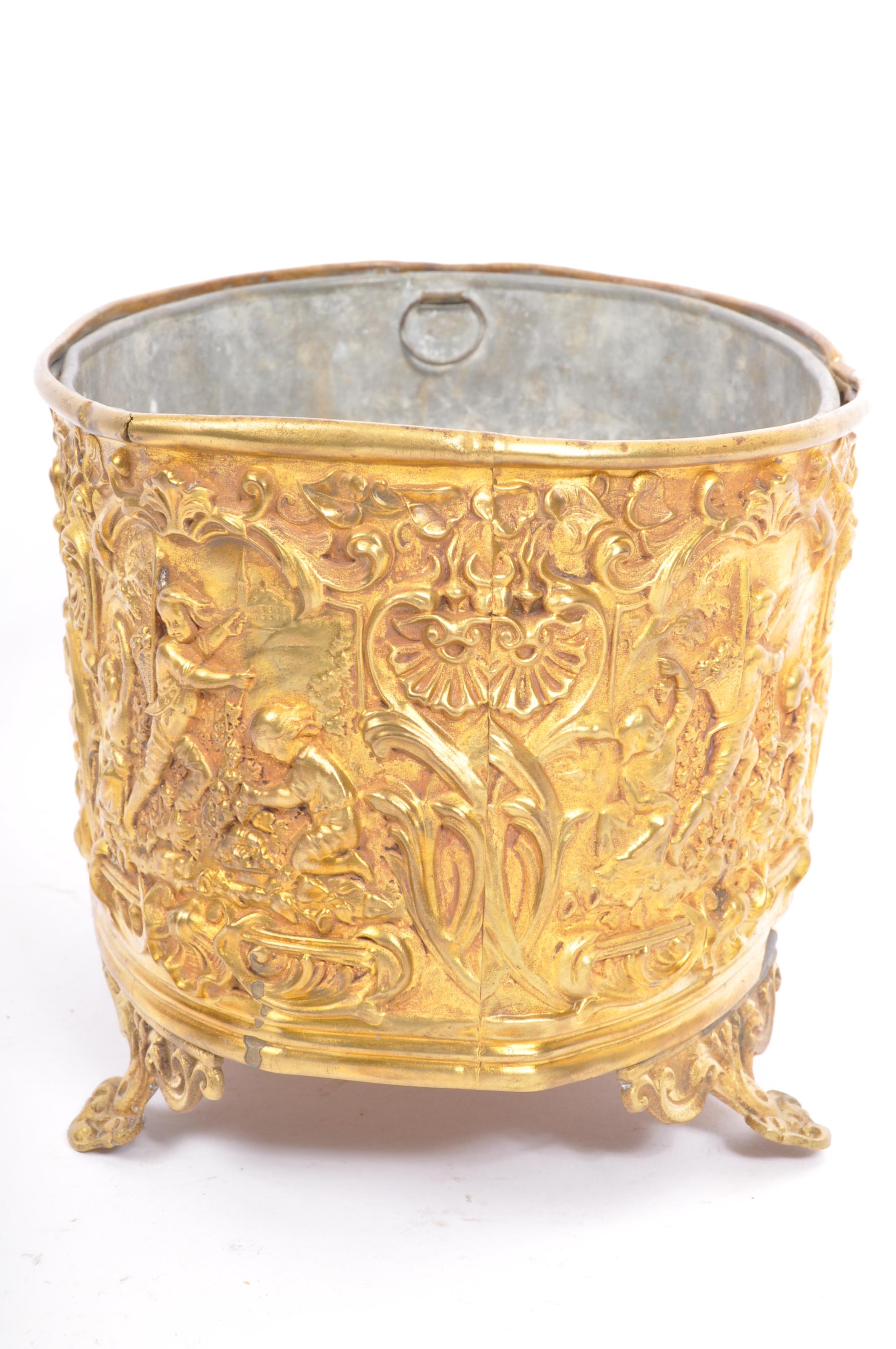 19TH CENTURY FRENCH REPOUSSE BRASS BOURDON PLANTER - Image 4 of 7