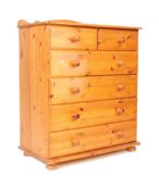 20TH CENTURY COUNTRY PINE CHEST OF DRAWERS