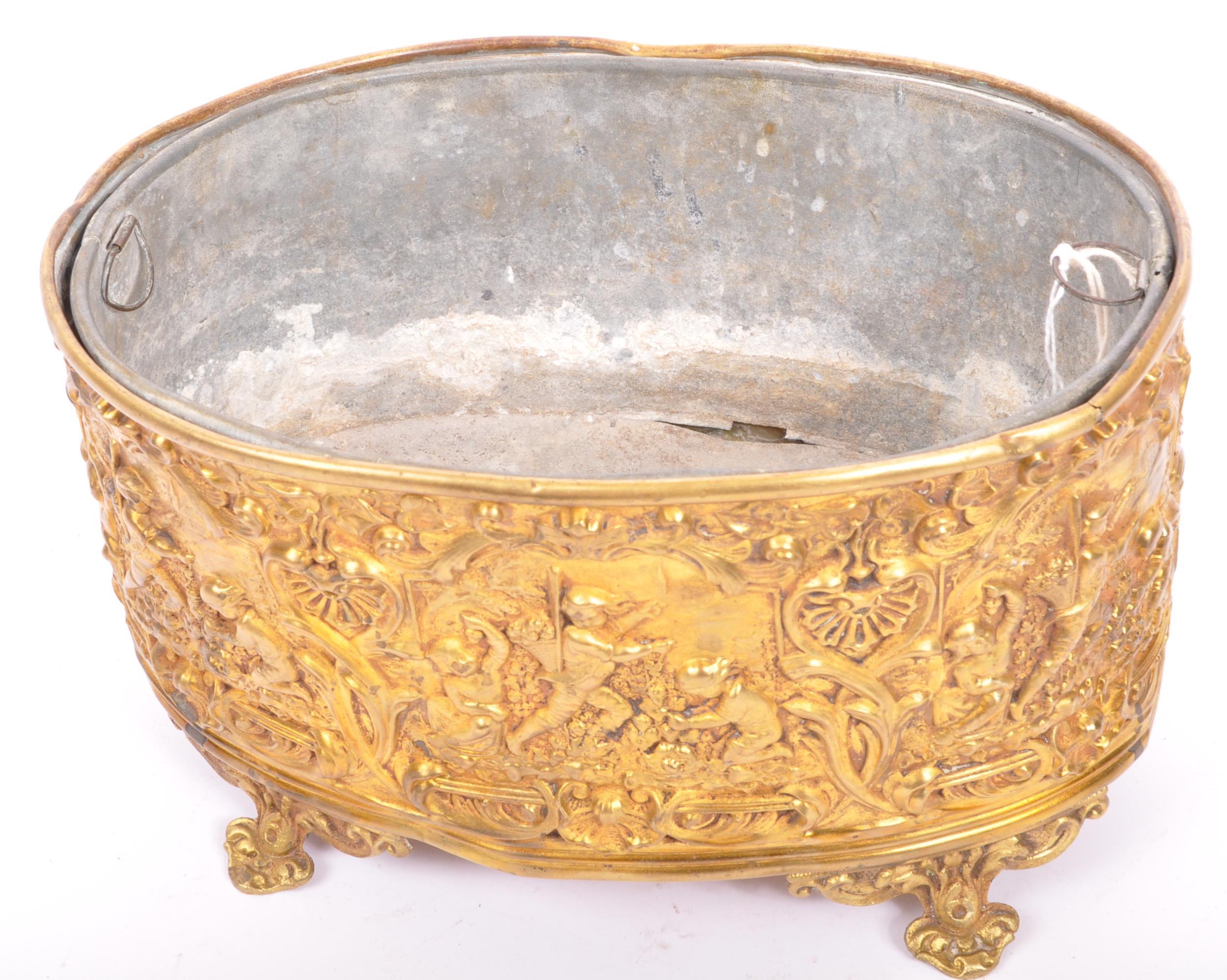 19TH CENTURY FRENCH REPOUSSE BRASS BOURDON PLANTER - Image 5 of 7