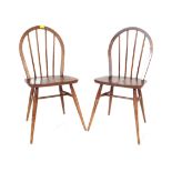 PAIR OF RETRO MID CENTURY ERCOL DINING CHAIRS