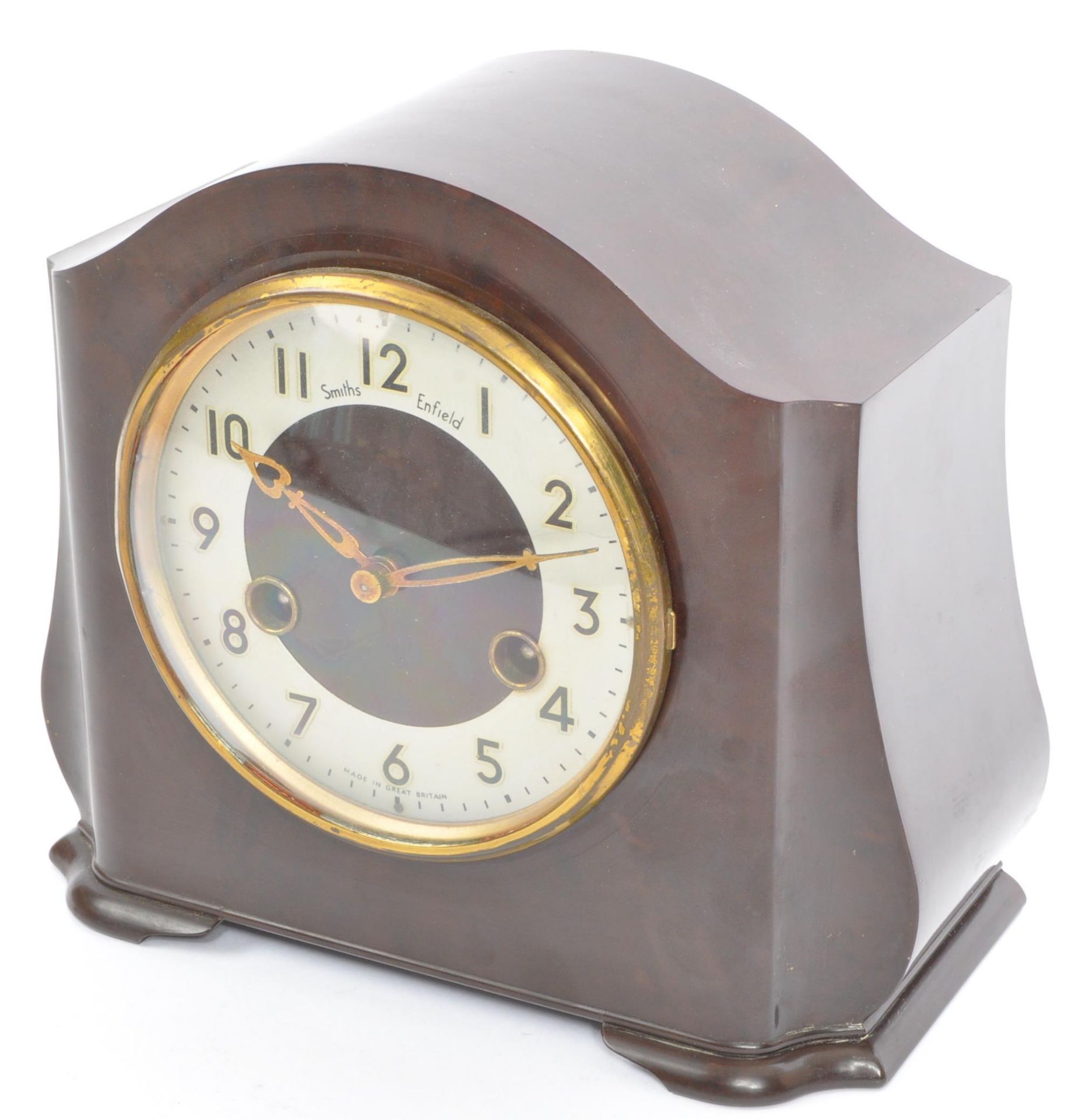 AN EARLY 20TH CENTURY SMITHS EIGHT DAY MANTEL CLOCK - Image 5 of 6