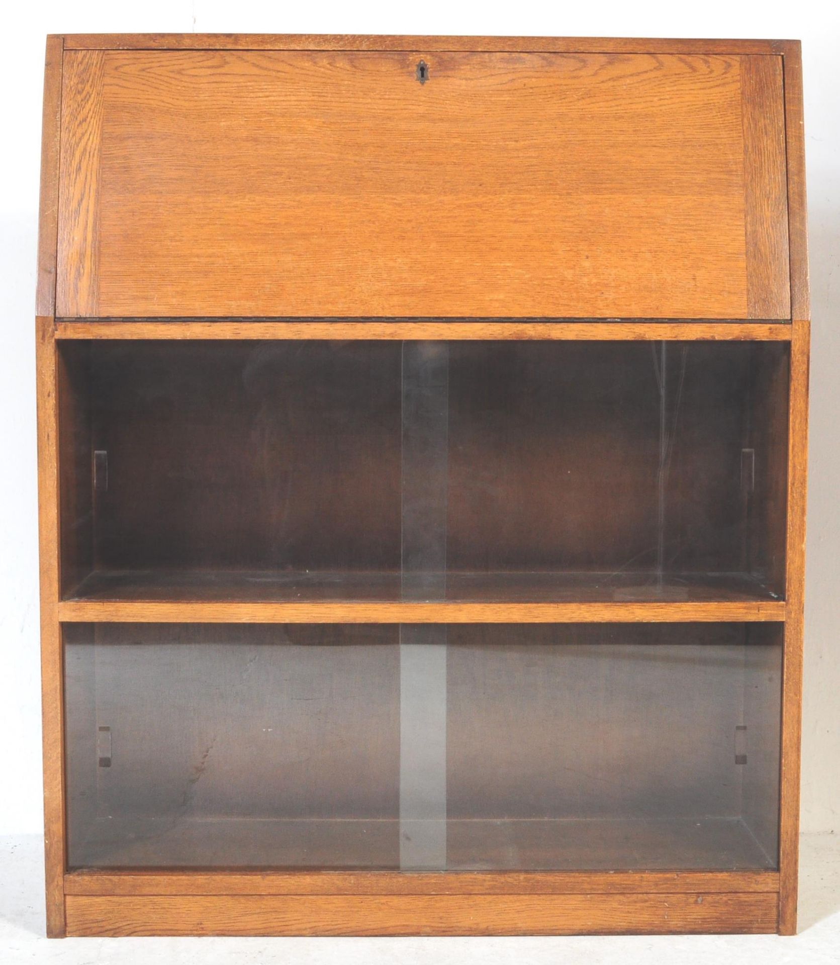 EARLY 20TH CENTURY GOLDEN OAK STUDENT BUREAU & BOOKCASE - Bild 3 aus 5