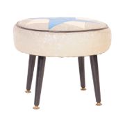 A VINTAGE RETRO 1970'S VINYL POUF FOOT STOOL BY SHERBOURNE