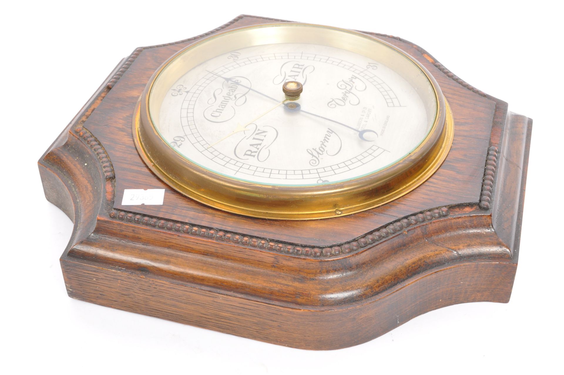 20TH CENTURY SALANSON OAK ANEROID BAROMETER - Bild 3 aus 6