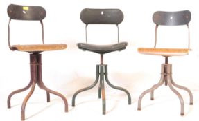 COLLECTION OF 3 20TH CENTURY TUBULAR METAL MACHINISTS CHAIRS