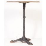 EARLY 20TH CENTURY STONE & CAST IRON PEDESTAL TABLE