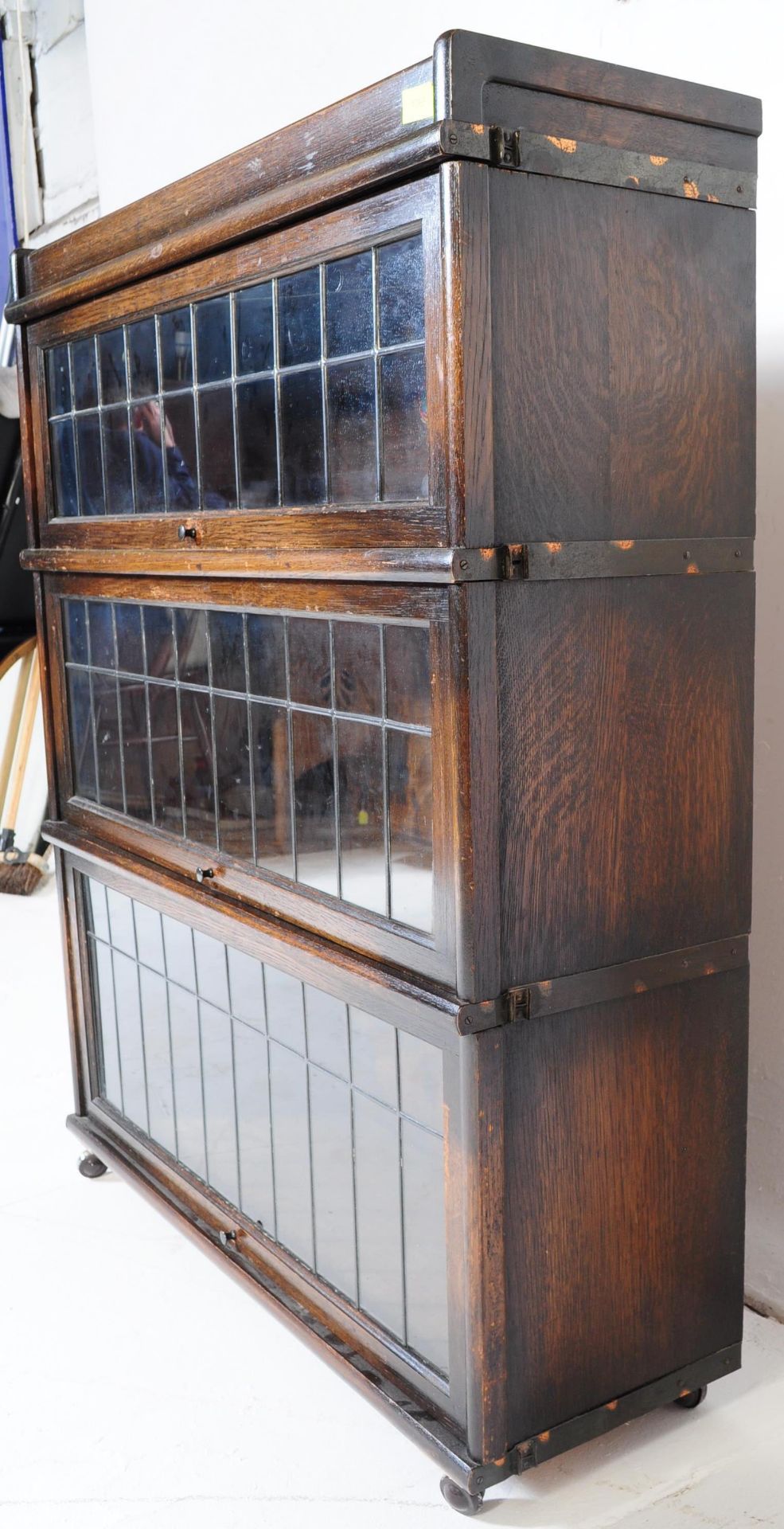 EDWARDIAN 1900S OAK LAWYER STACKING BOOKCASE - Image 3 of 5