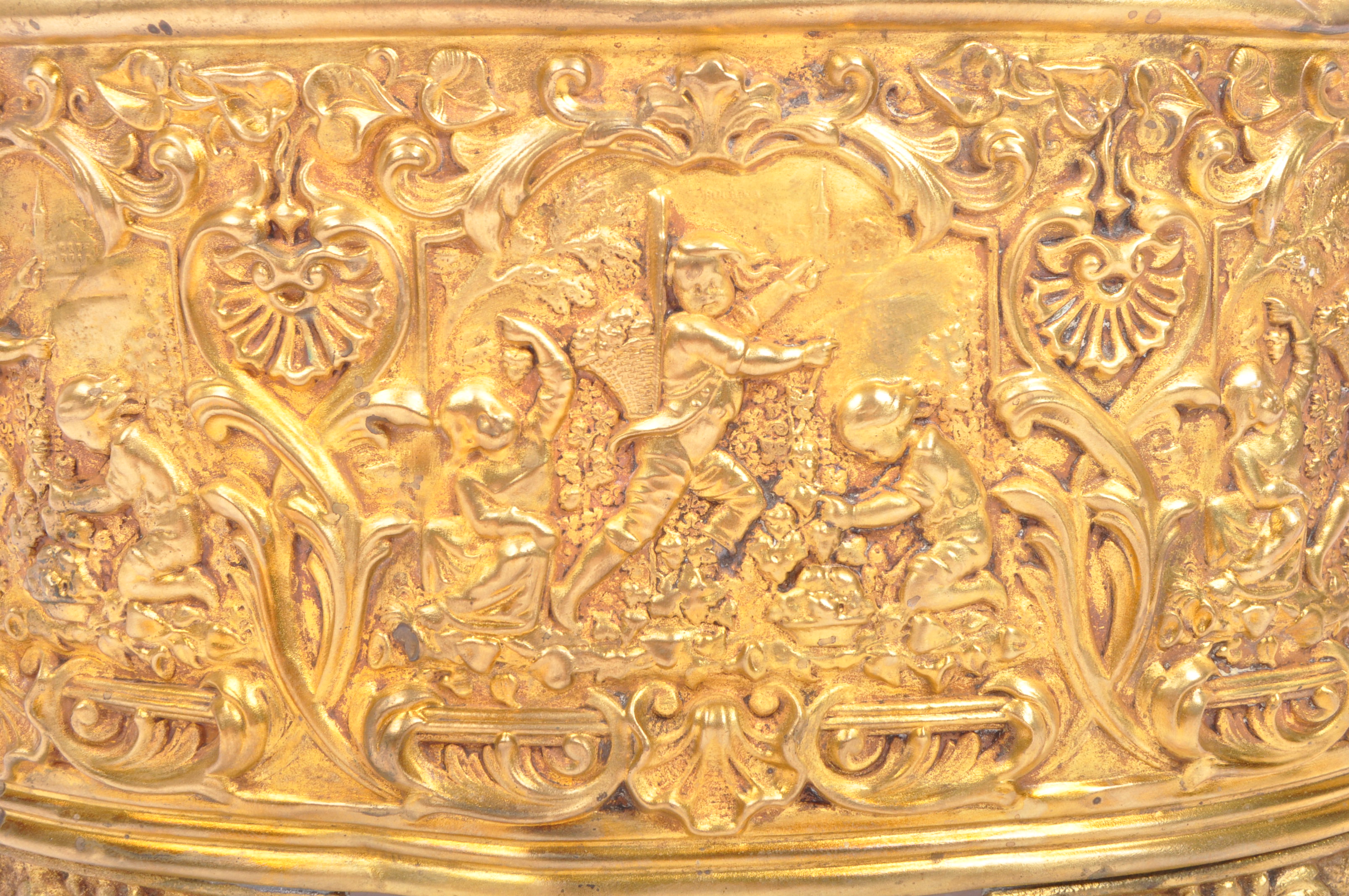 19TH CENTURY FRENCH REPOUSSE BRASS BOURDON PLANTER - Image 6 of 7