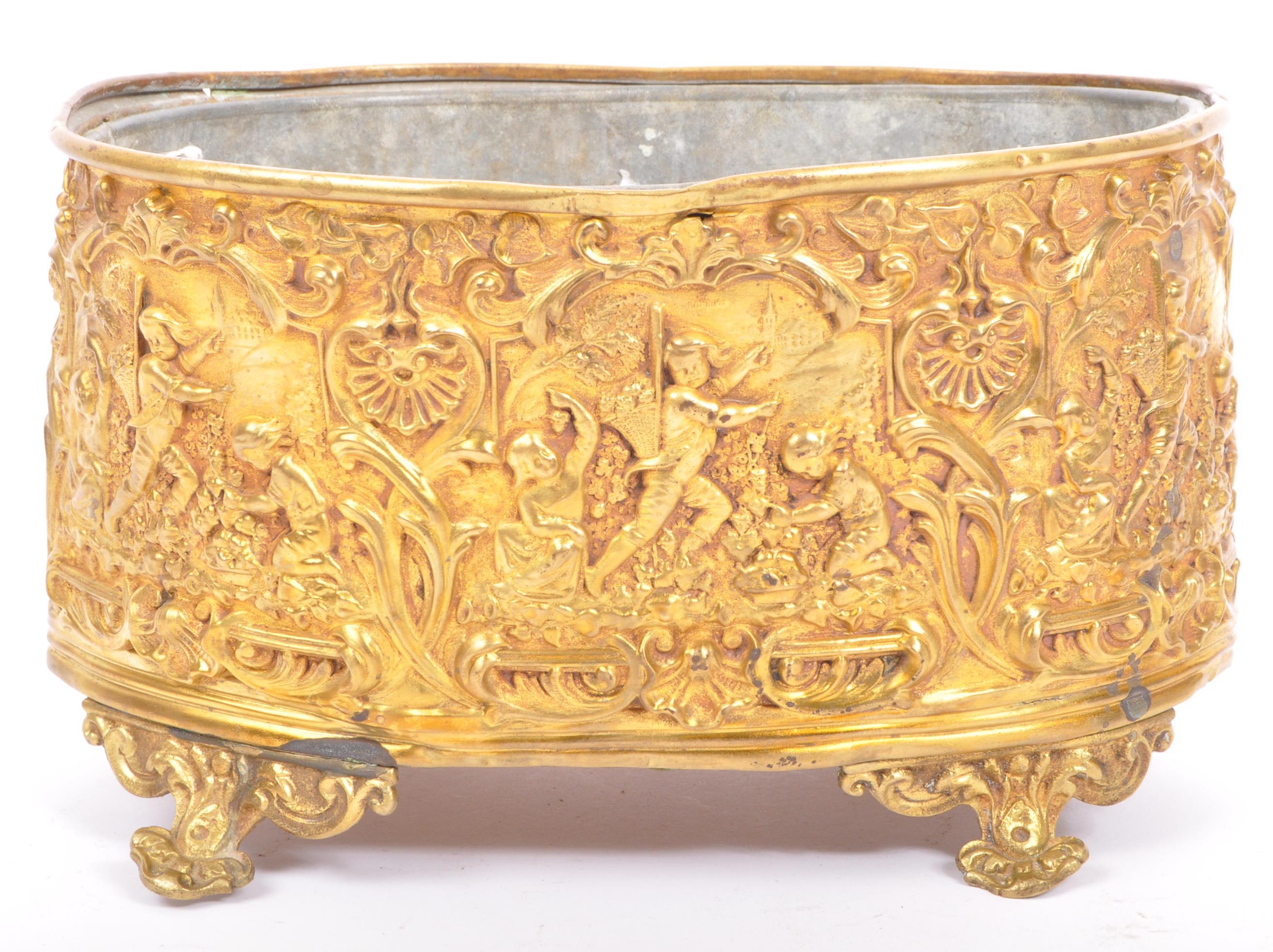 19TH CENTURY FRENCH REPOUSSE BRASS BOURDON PLANTER