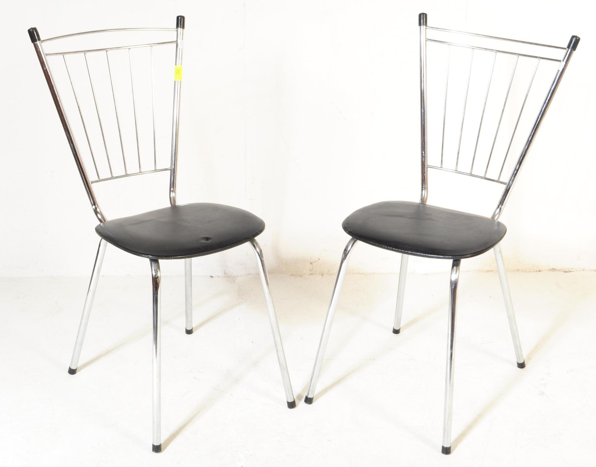 A PAIR OF SOUDEX FRENCH 1960'S CHROME & VINYL CHAIRS - Image 2 of 5