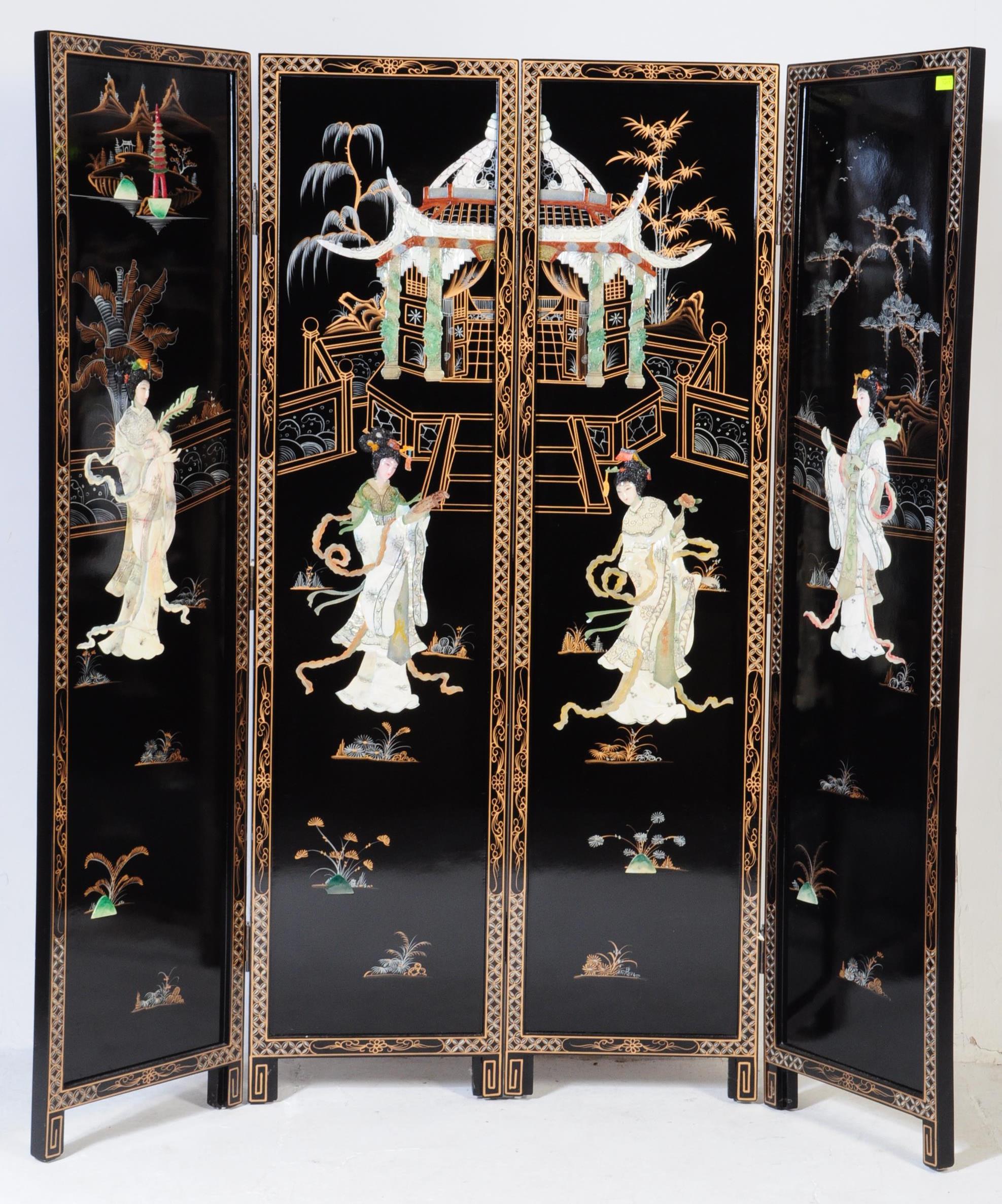 20THE CENTURY CHINESE ORIENTAL FOUR PANEL ROOM DIVIDER