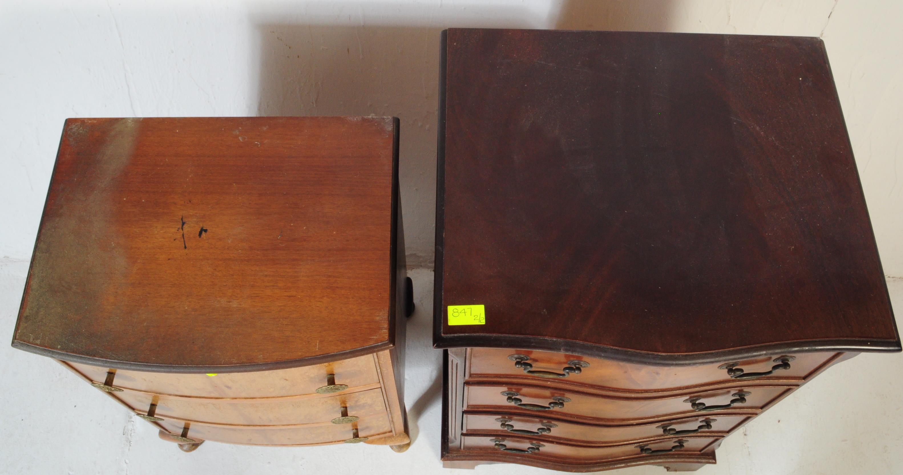 TWO QUEEN ANNE REVIVAL MAHOGANY CHEST OF DRAWERS - Image 6 of 7