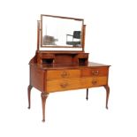 EARLY 20TH CENTURY MAHOGANY DRESSING TABLE WITH MIRROR