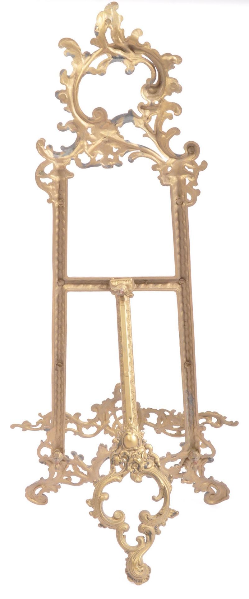 20TH CENTURY ART NOUVEAU GILT METAL PAINTING EASEL STAND - Image 3 of 5