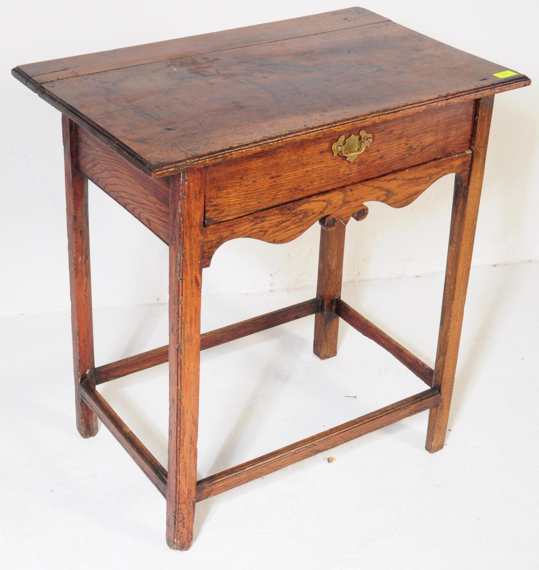 18TH CENTURY GEORGE III OAK LOWBOY WRITING TABLE DESK - Image 2 of 6