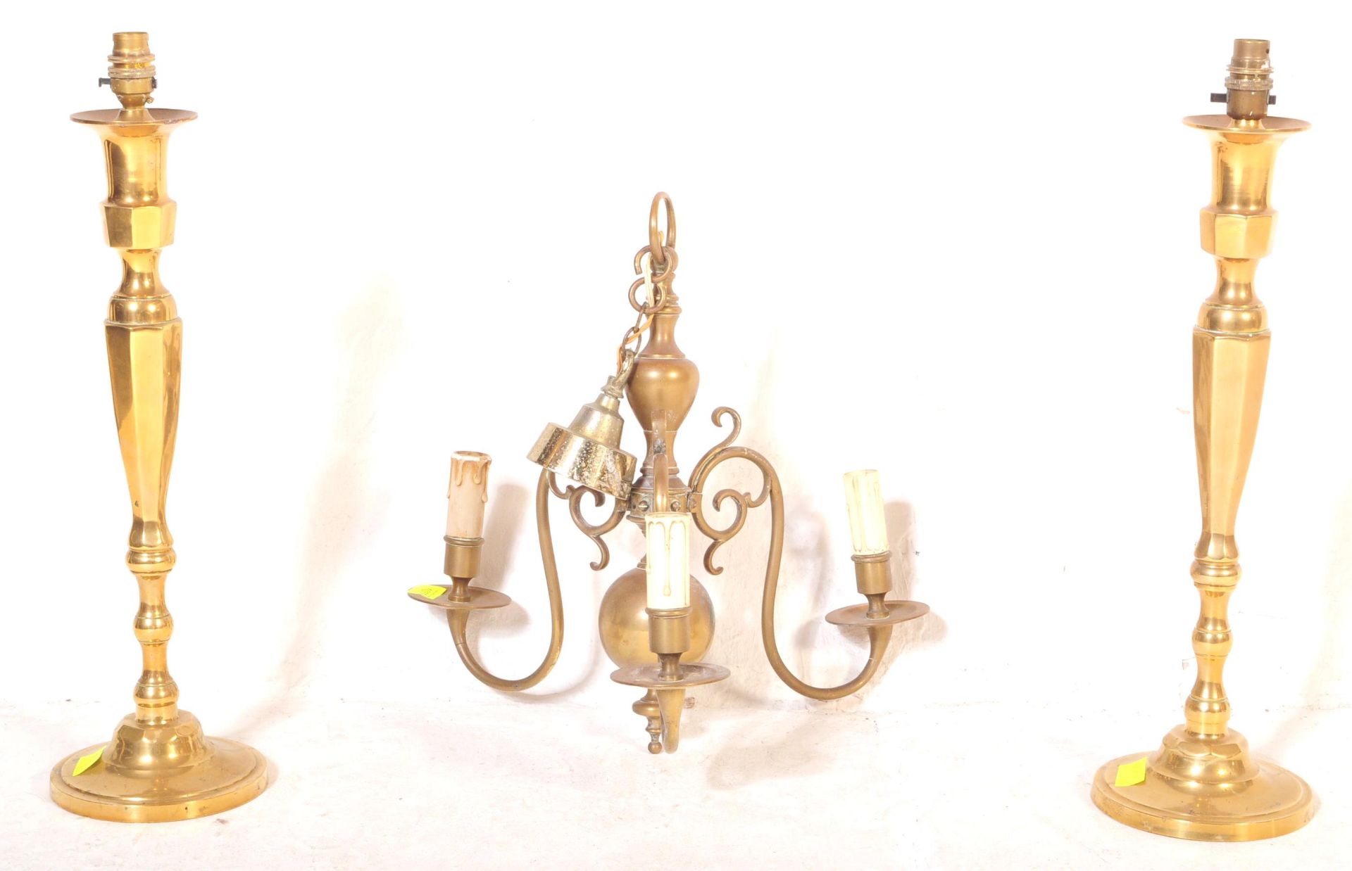 A VICTORIAN 19TH CENTURY BRASS HANGING CEILING LIGHT