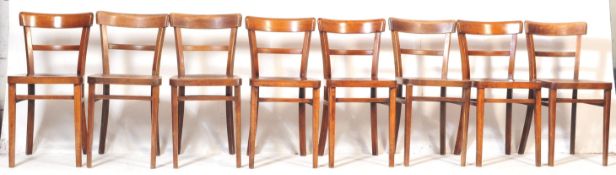 SET OF EIGHT RETRO WOODEN DINING CHAIRS BY STOE / BEN