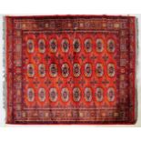 20TH CENTURY PERSIAN WOOLLEN BOKHARA FLOOR CARPET RUG