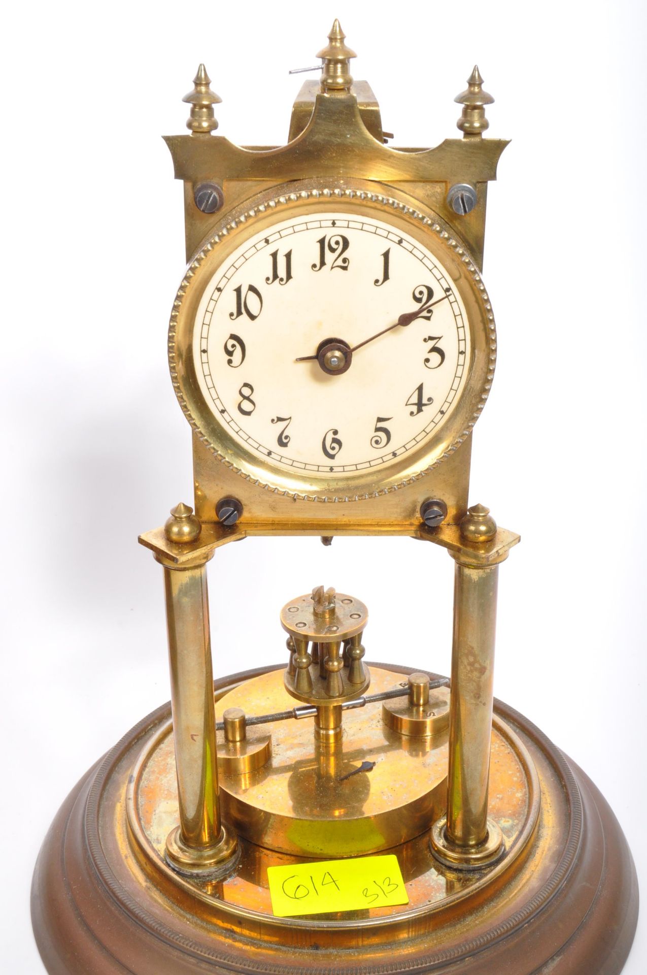 COLLECTION OF THREE VINTAGE BRASS & WOOD MANTEL CLOCKS - Image 6 of 9