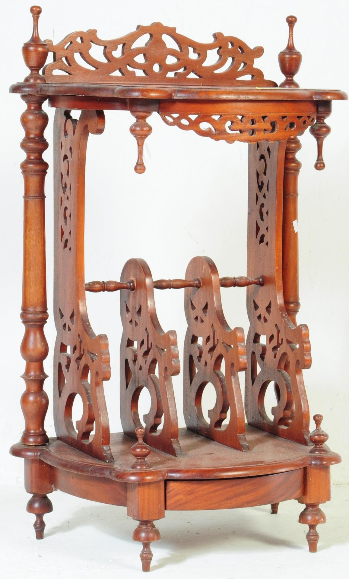 A VICTORIAN STYLE REPRODUCTION MAHOGANY CANTERBURY