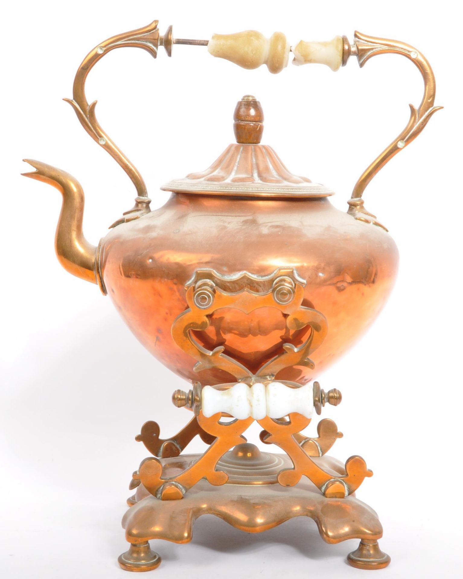 A 19TH CENTURY VICTORIAN COPPER SPIRIT KETTLE - Image 3 of 6