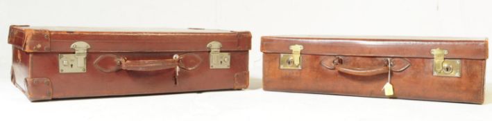 PAIR OF 20TH CENTURY LEATHER SUITCASES