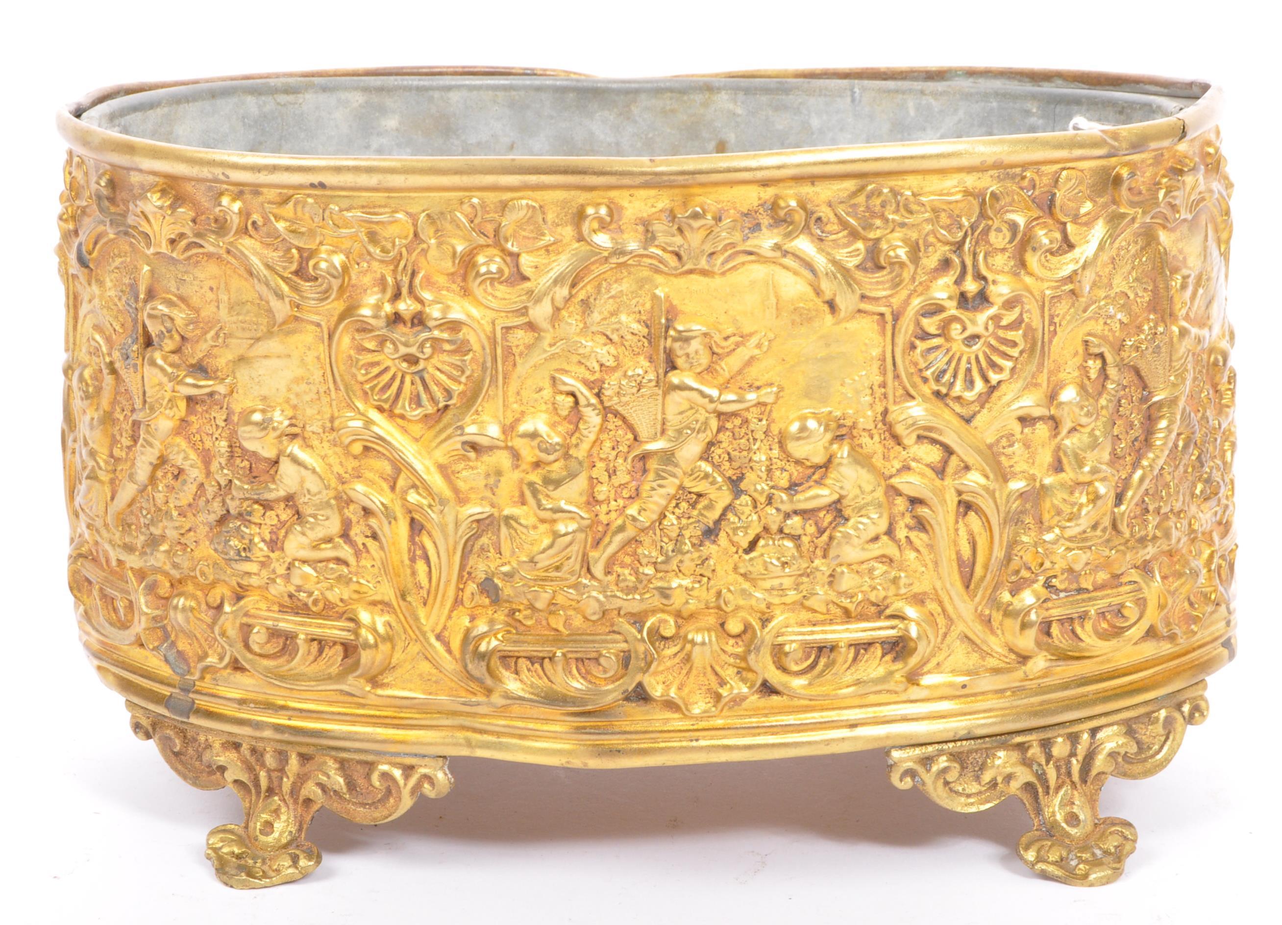 19TH CENTURY FRENCH REPOUSSE BRASS BOURDON PLANTER - Image 3 of 7