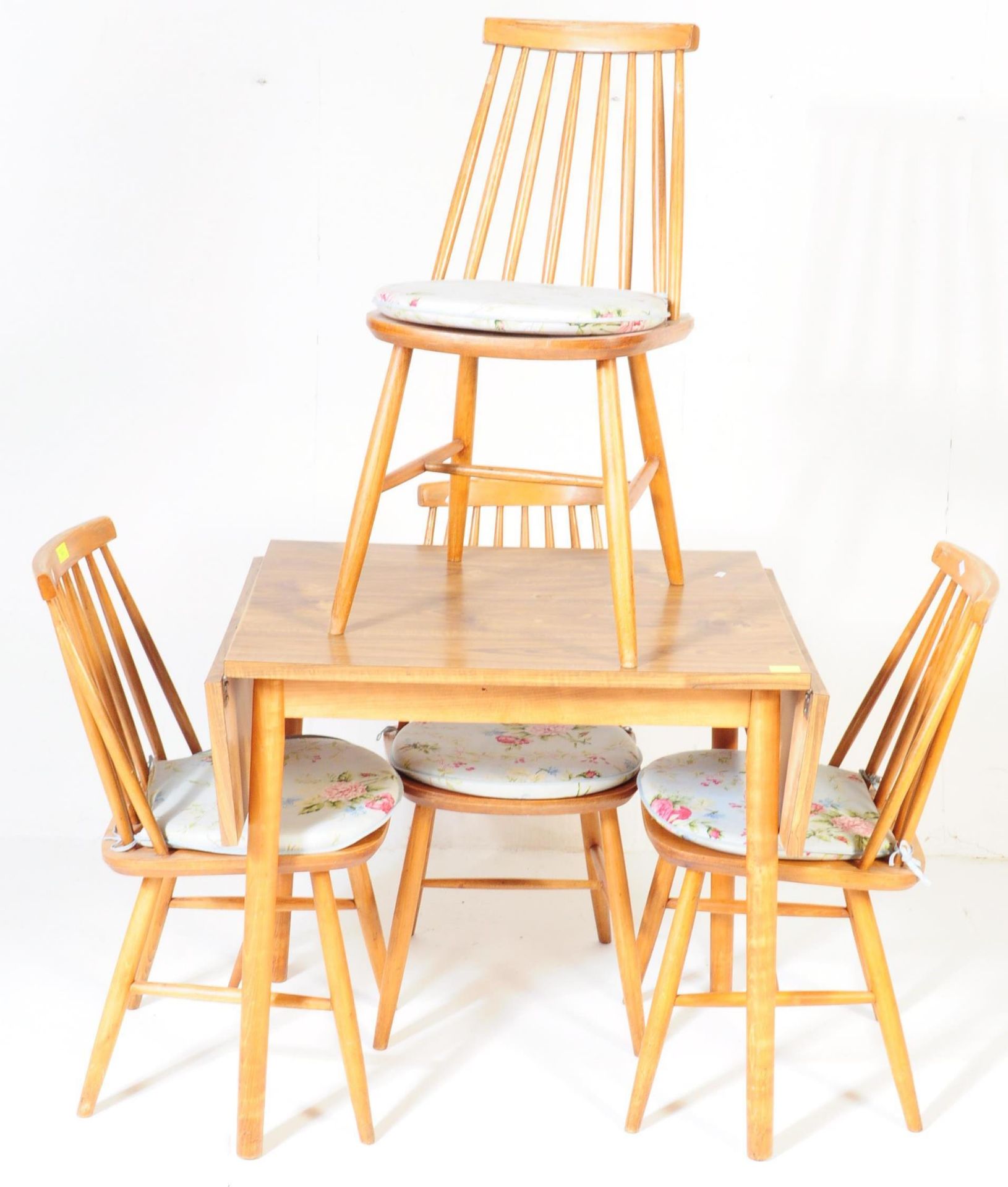 FOUR MID CENTURY ERCOL STYLE TEAK DINING CHAIRS - Image 2 of 7